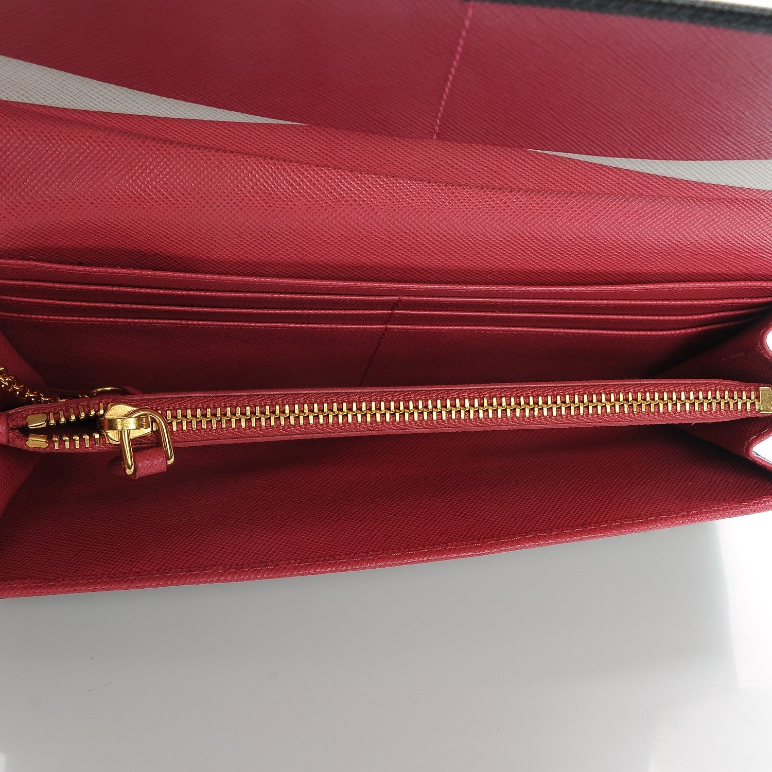 Prada Saffiano Colour Continental Flap Wallet Black Hibiscus 5 of 8