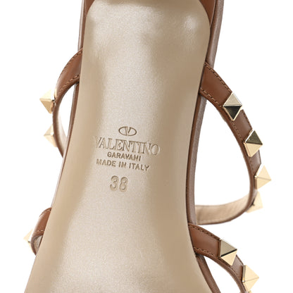 Valentino Garavani Calfskin Rockstud 50mm Flip Flop Thong Sandals 38 Saddle Brown 7 of 11