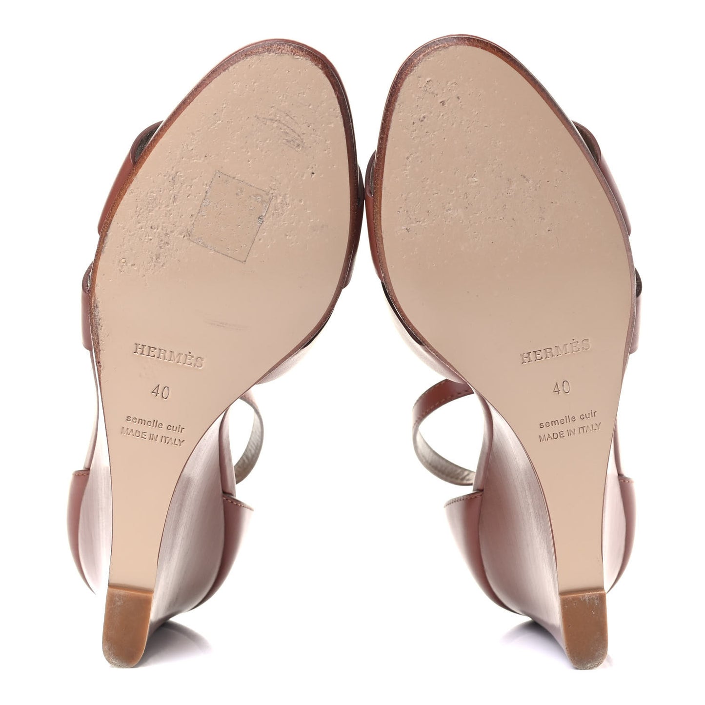 Calfskin Legend Wedge Sandals 40 Gold