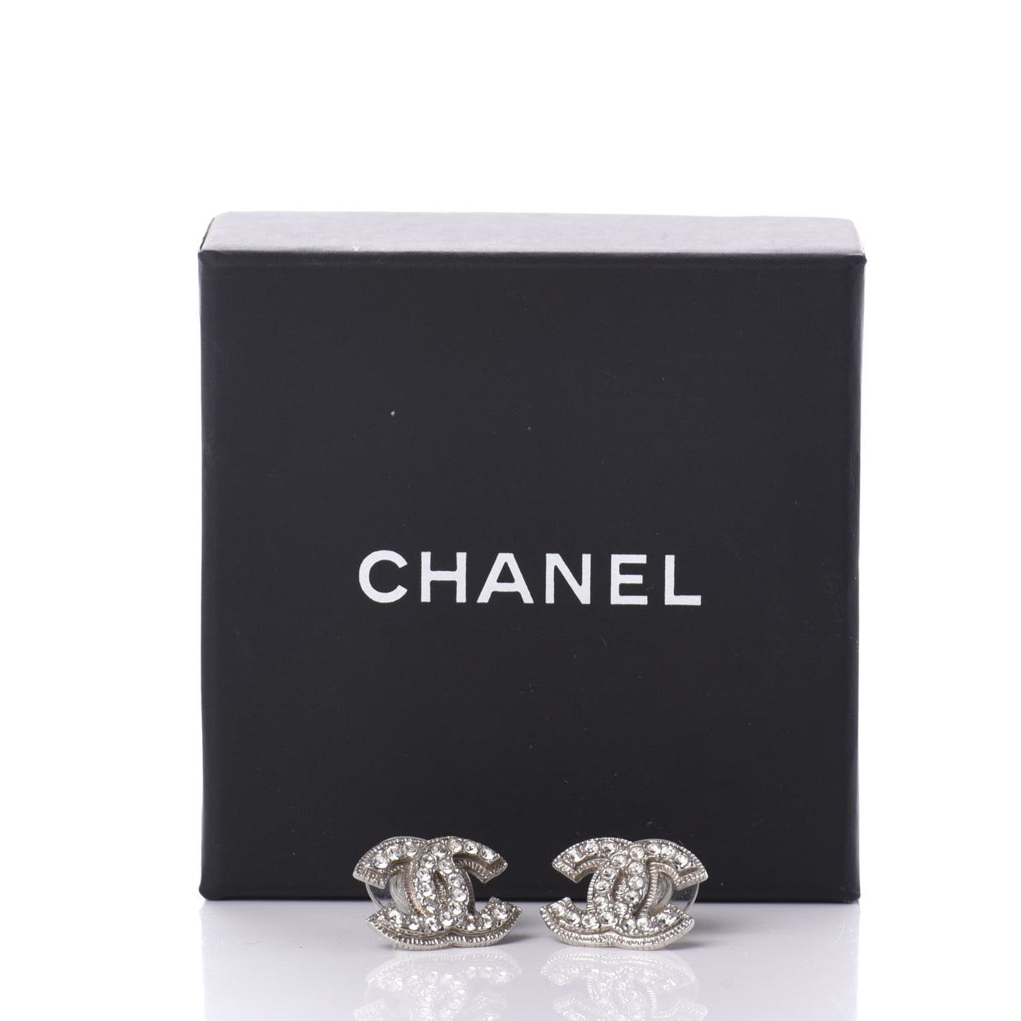 Crystal CC Earrings Silver