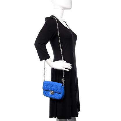 Christian Dior Lambskin Cannage Miss Dior Promenade Pouch Blue 2 of 9