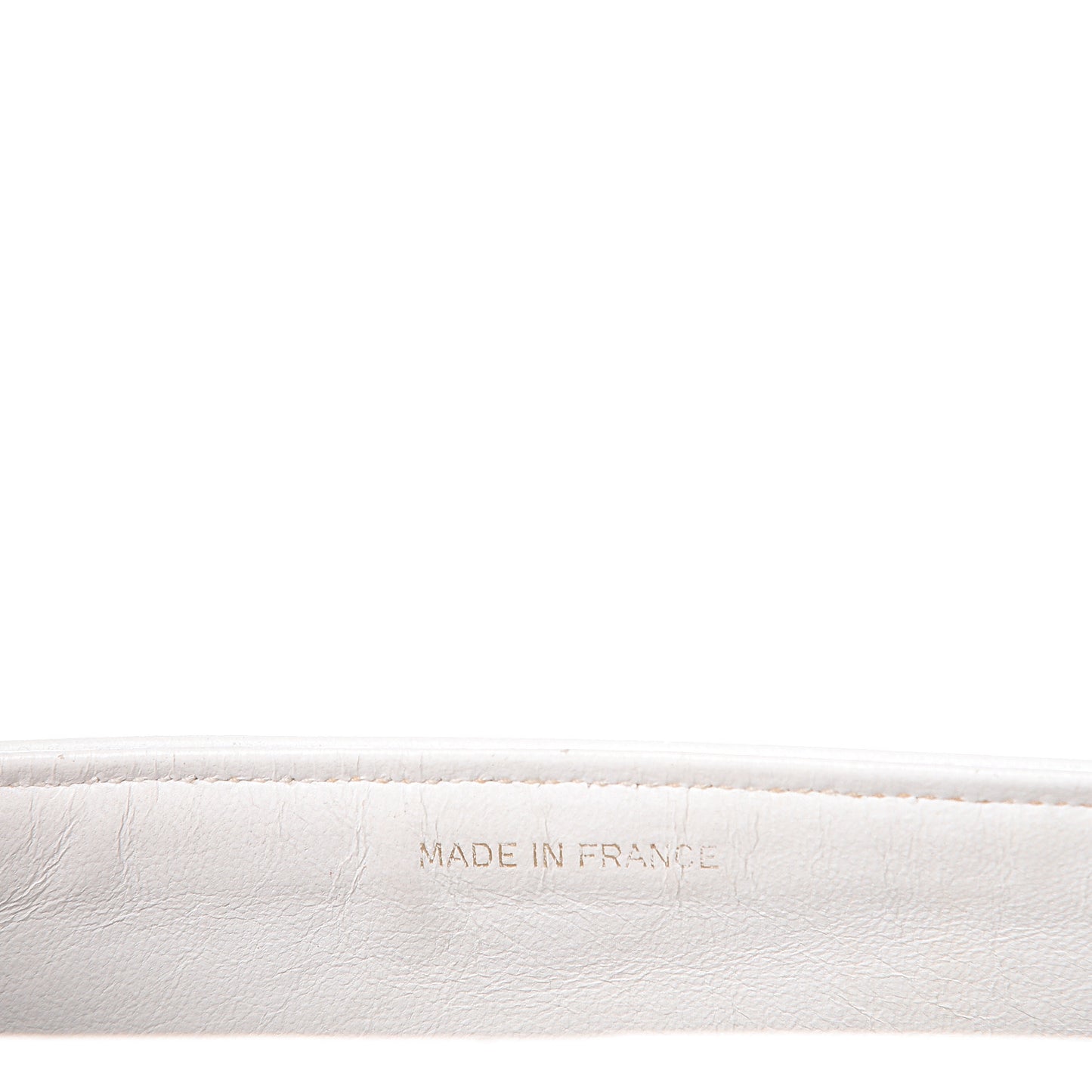 Lambskin Stitched Small Single Flap White