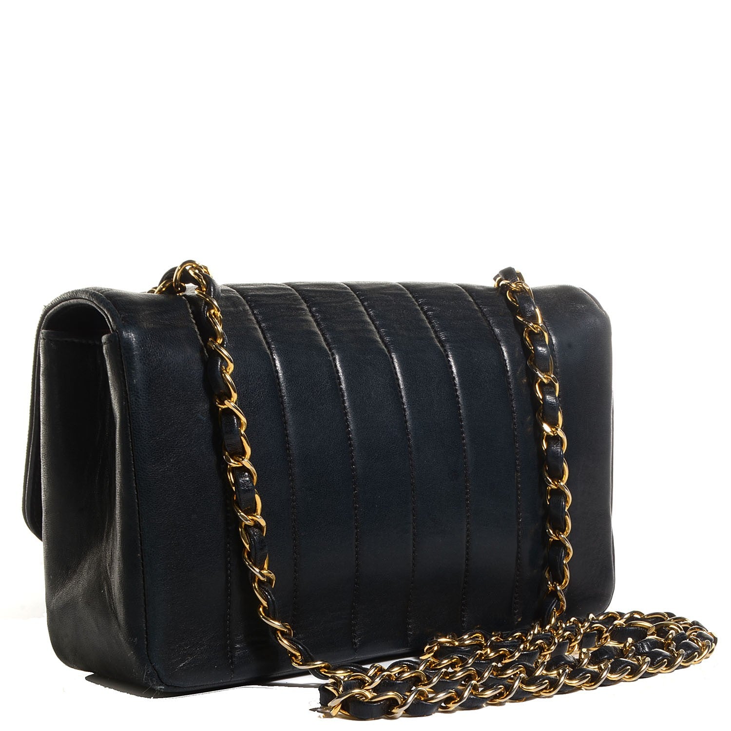 Chanel Lambskin Vertical Quilted Small Single Flap Black 3 of 9
