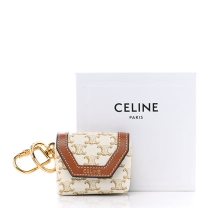 Celine Triomphe Canvas Calfskin Airpods Case White 5 of 5