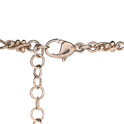 Chanel Resin Crystal Studded CC Station Necklace White Gold 5 of 8