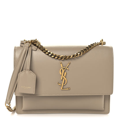 Saint Laurent Calfskin Medium Monogram Sunset Dark Beige 1 of 10