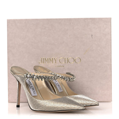 Jimmy Choo Diamond Glitter Fabric Crystal Bing 100 Pumps 37.5 Champagne 11 of 11