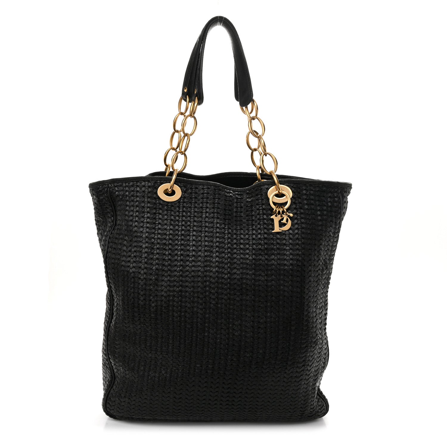 Christian Dior Lambskin Woven Dior Soft Shopping Tote Black 1 of 12