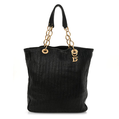 Christian Dior Lambskin Woven Dior Soft Shopping Tote Black 1 of 12