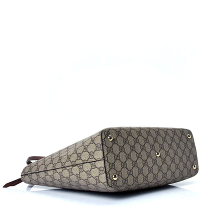 Gucci GG Supreme Monogram Medium Zippered Bucket Tote Beige Tuscany 3 of 4