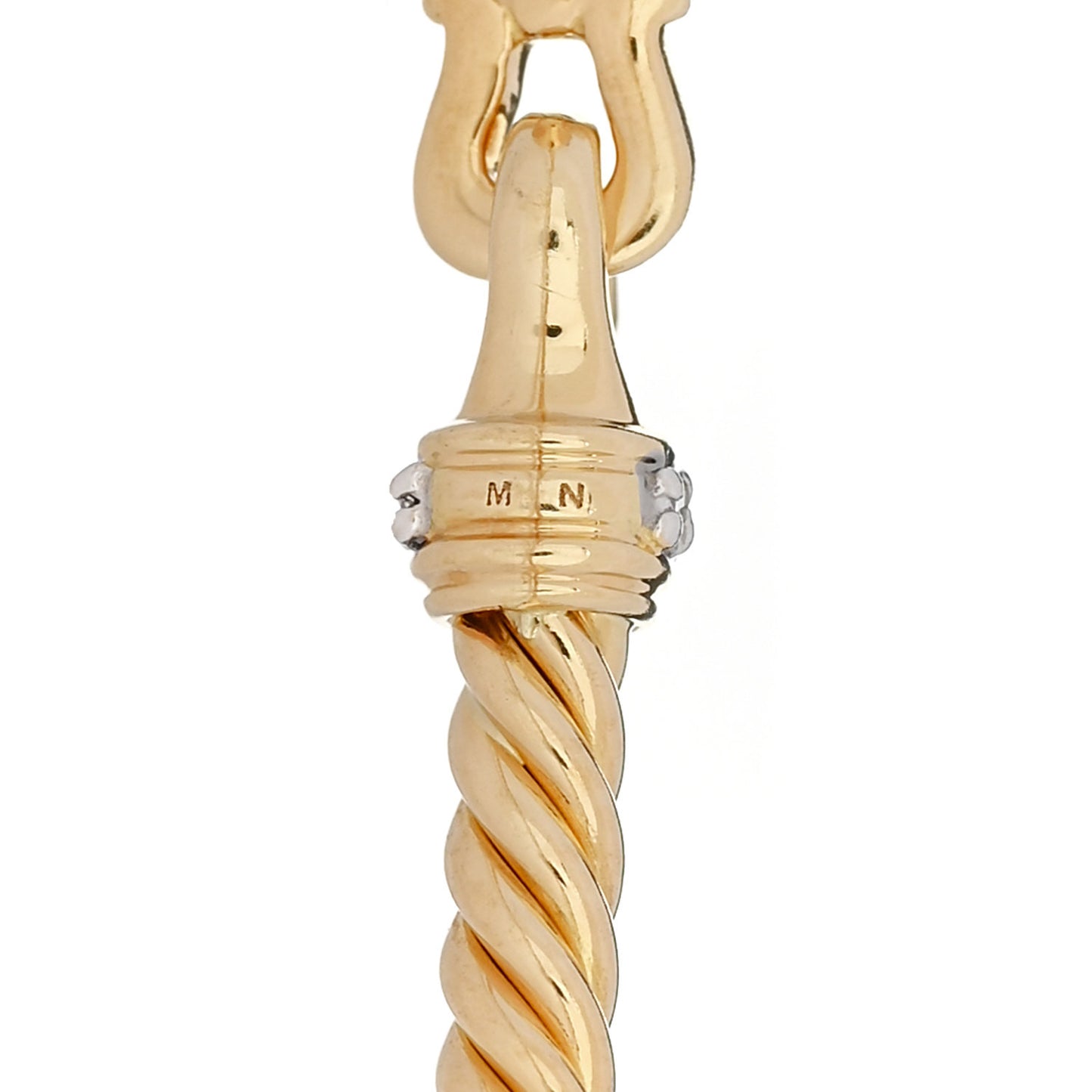18K Yellow Gold Diamond 2.6mm Cable Collectibles Buckle Bracelet