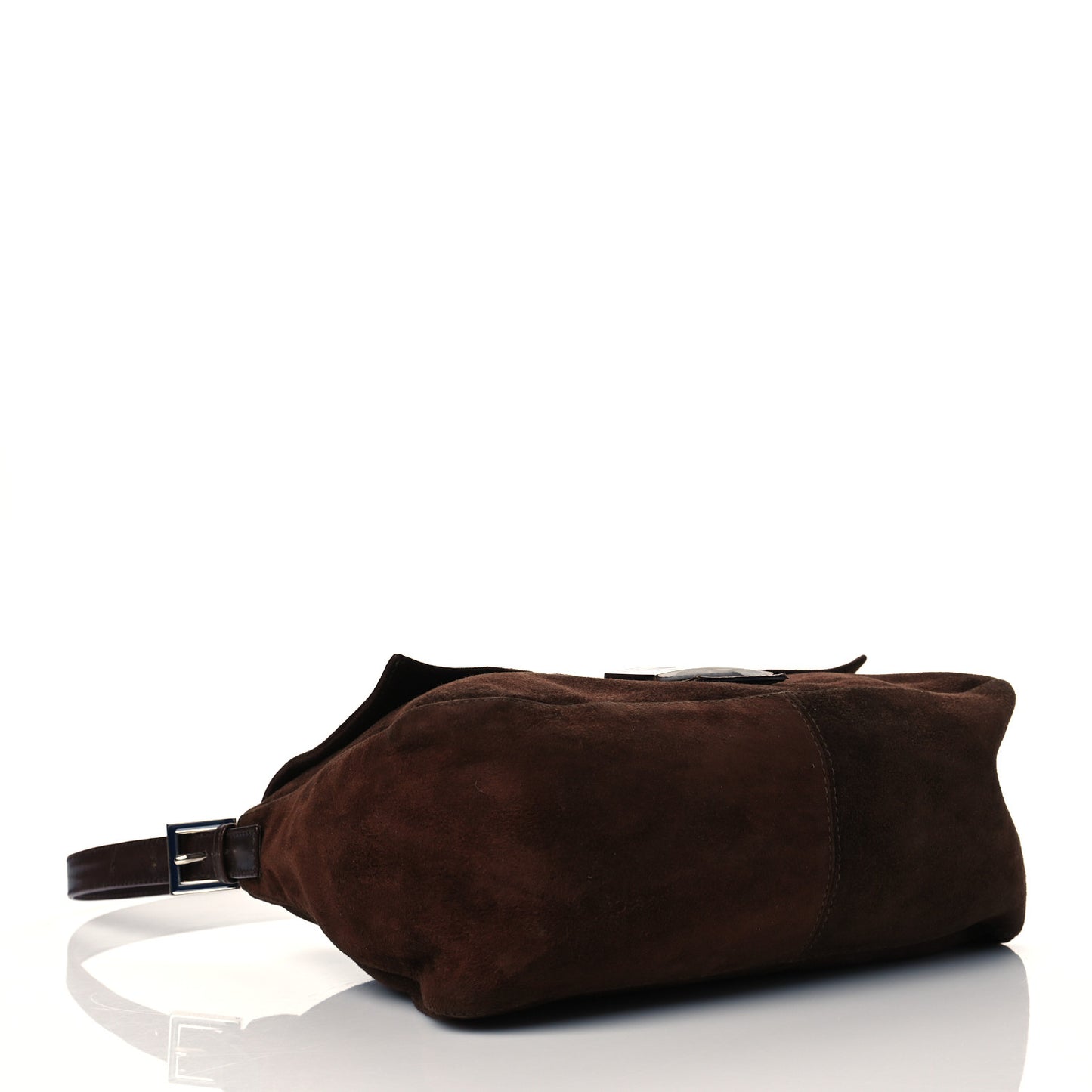 Suede Baguette Hobo Brown