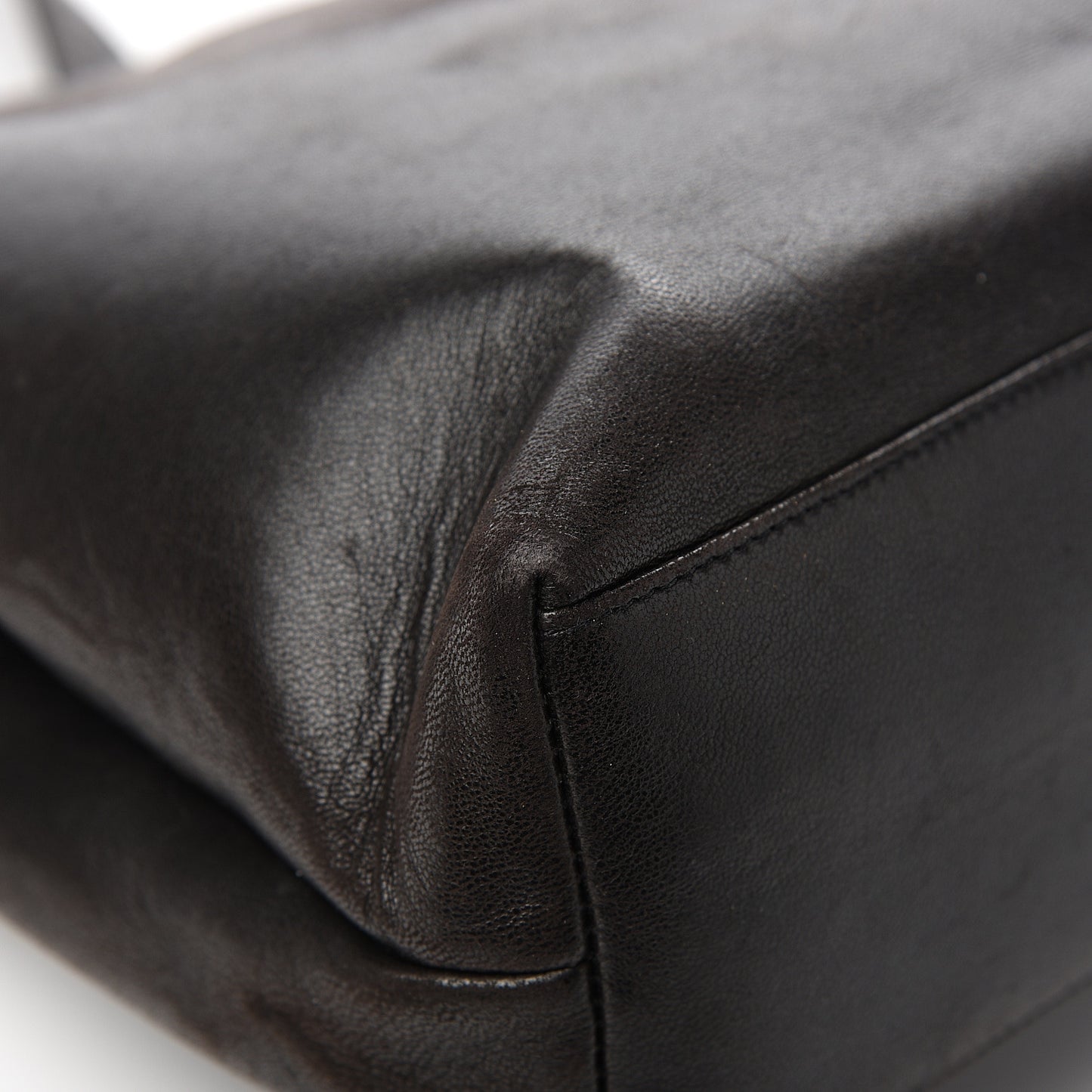 Lambskin CC Flap Shopping Tote Black