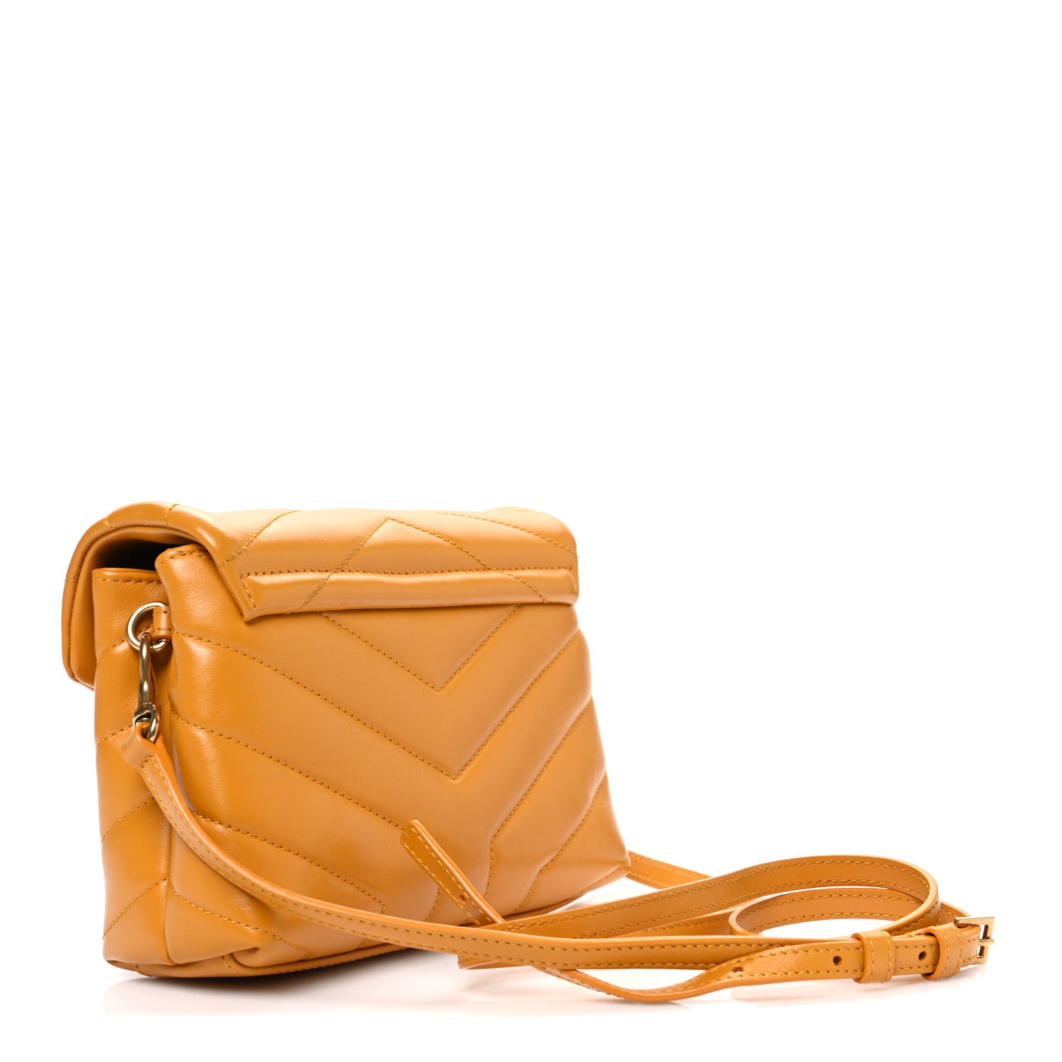 Saint Laurent Calfskin Y Quilted Monogram Toy Loulou Crossbody Bag Cheddar 3 of 12