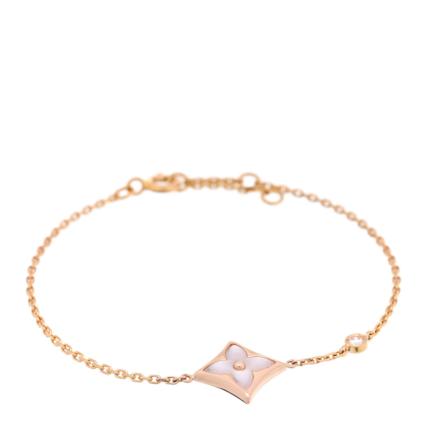 Louis Vuitton 18K Pink Gold Diamond Pink Mother of Pearl Color Blossom BB Star Bracelet 1 of 3