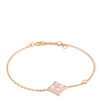 Louis Vuitton 18K Pink Gold Diamond Pink Mother of Pearl Color Blossom BB Star Bracelet 1 of 3
