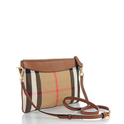 Burberry House Check Derby Peyton Crossbody Clutch Bag Tan 3 of 8