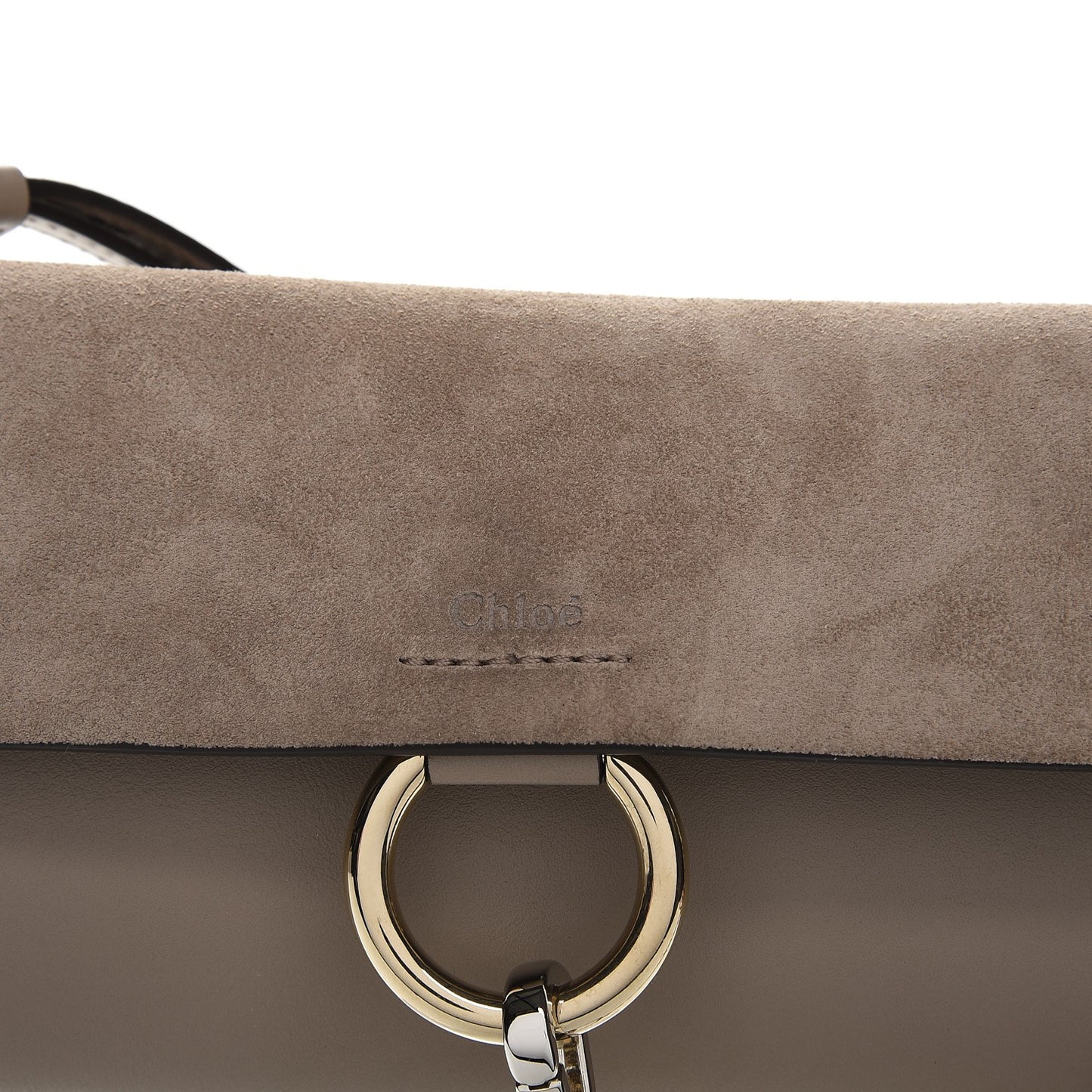 Suede Calfskin Mini Faye Shoulder Bag Motty Grey