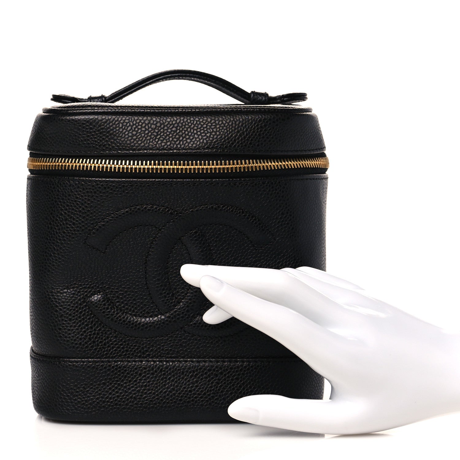 Chanel Caviar Vanity Cosmetic Case Black 2 of 11