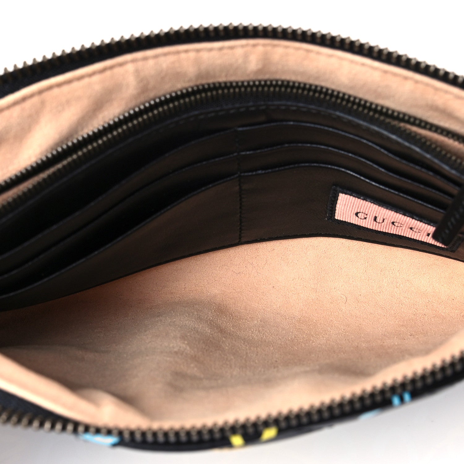 Gucci Calfskin Matelasse Printed Mini GucciGhost GG Marmont Chain Bag Black New Acquamarine 4 of 6