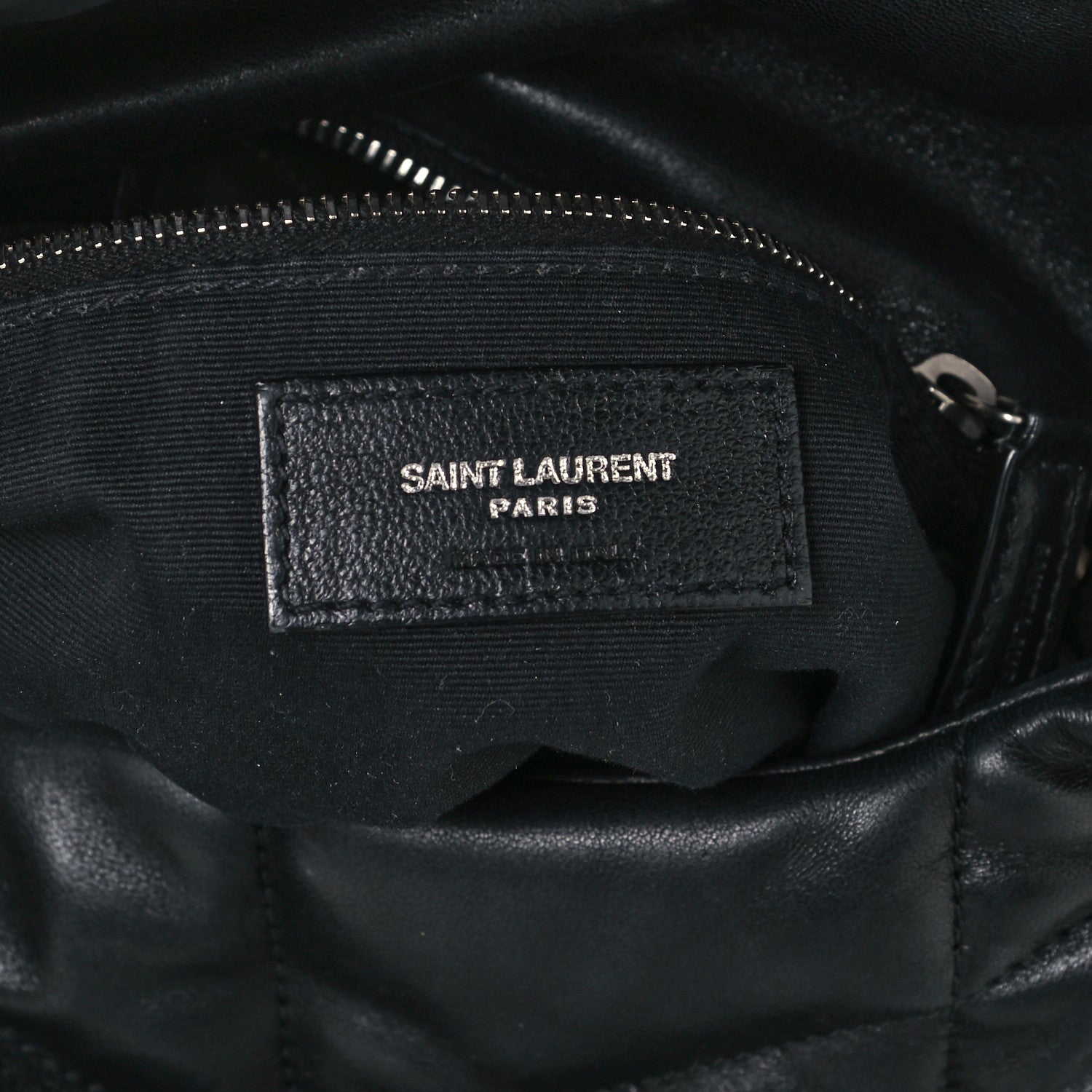 Saint Laurent Lambskin Quilted Small Loulou Puffer Monogram Chain Satchel Black 7 of 11