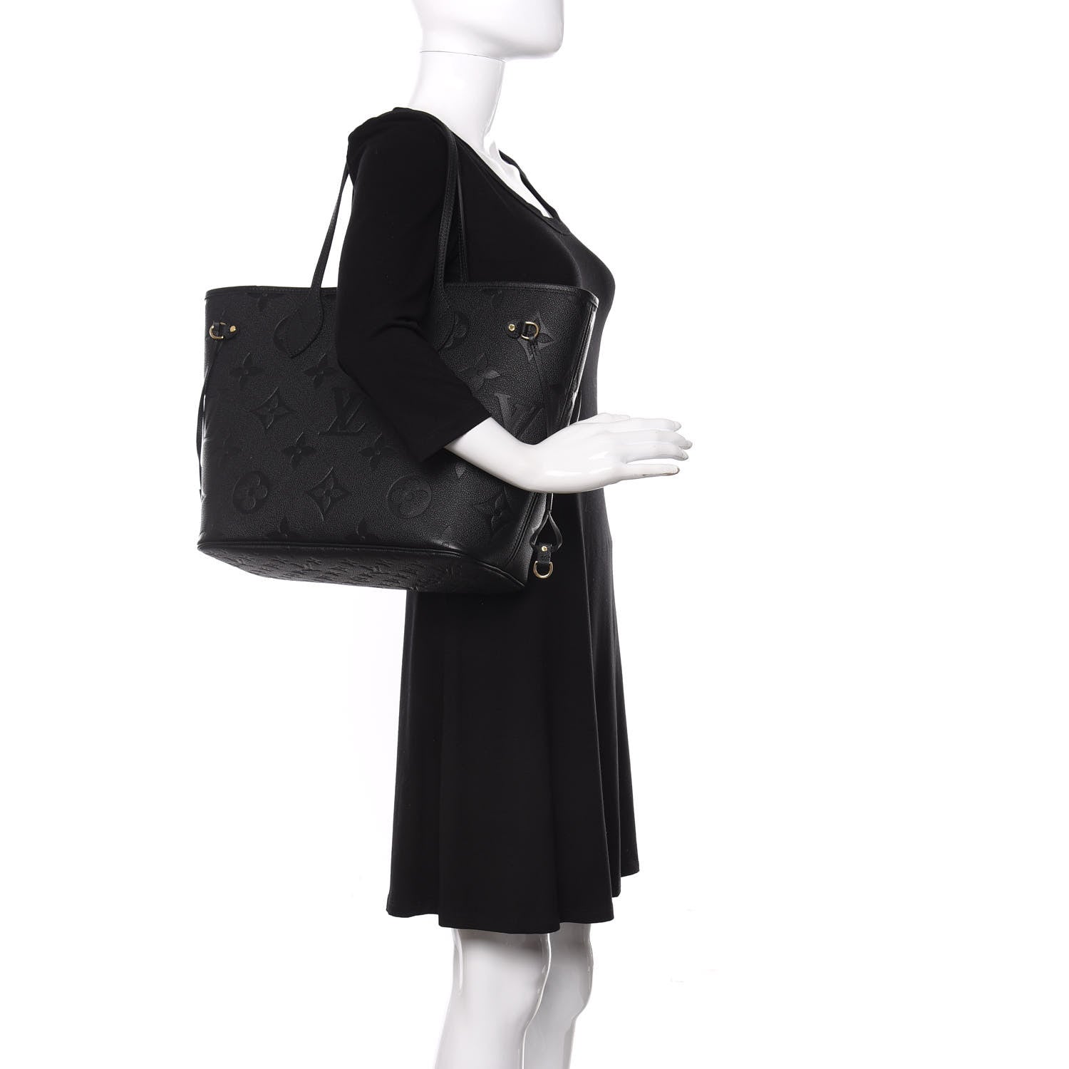 Louis Vuitton Empreinte Monogram Giant Neverfull MM Black 2 of 8
