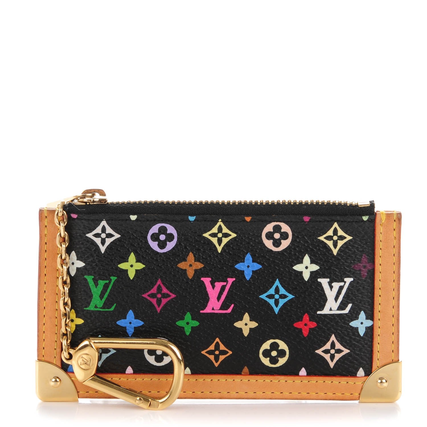 Louis Vuitton Monogram Multicolor Key Pouch Black 1 of 7