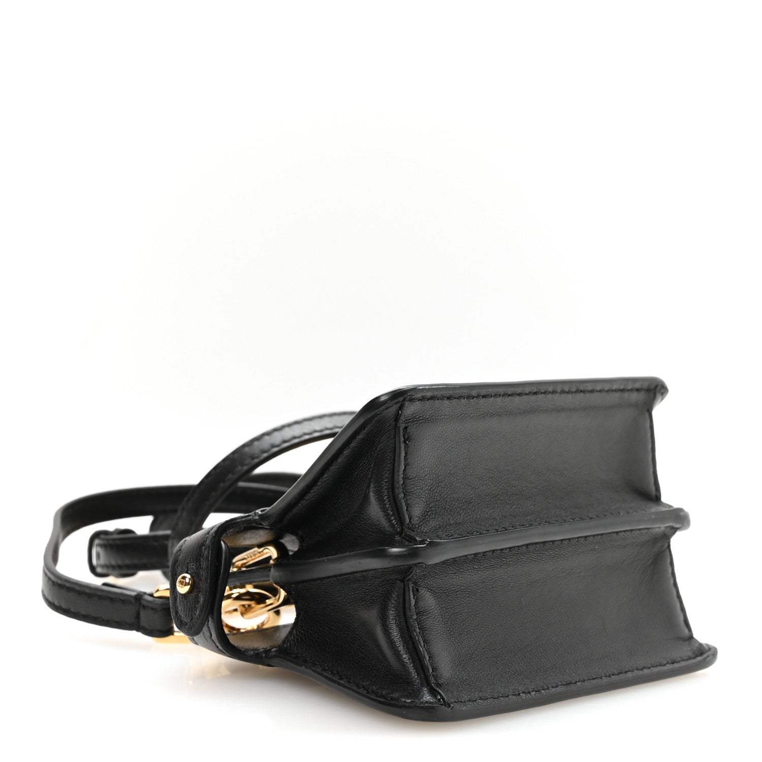 Fendi Shiny Nappa Nano Peekaboo Maxi Handle Satchel Black 4 of 11