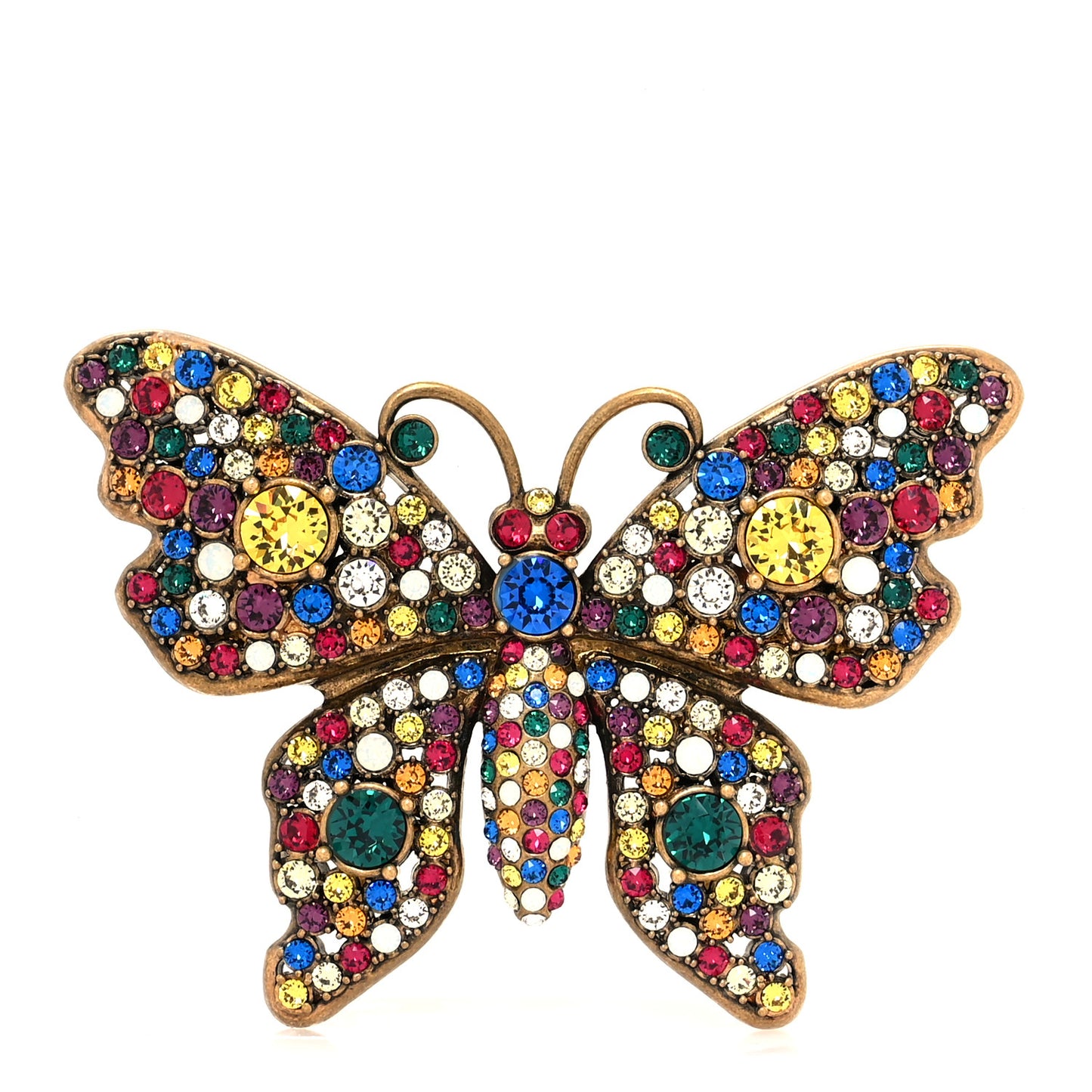 Crystal Butterfly Brooch Multicolor