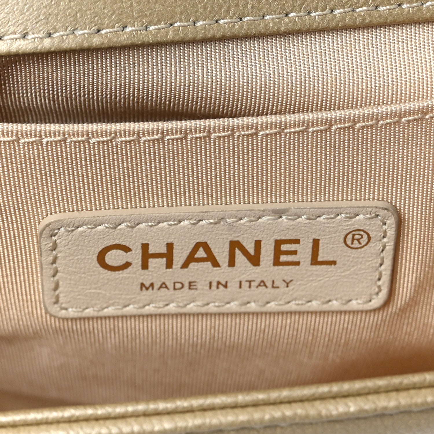 Chanel Metallic Caviar Quilted Medium Boy Flap Light Gold 6 of 9