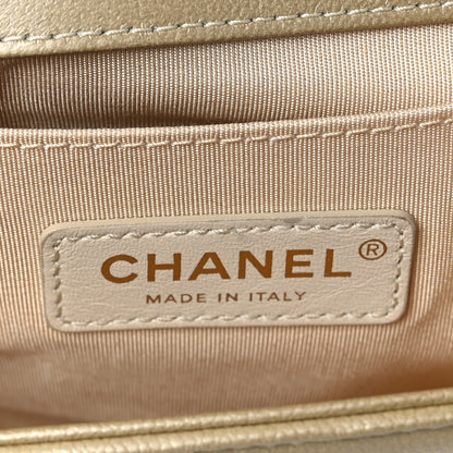 Chanel Metallic Caviar Quilted Medium Boy Flap Light Gold 6 of 9