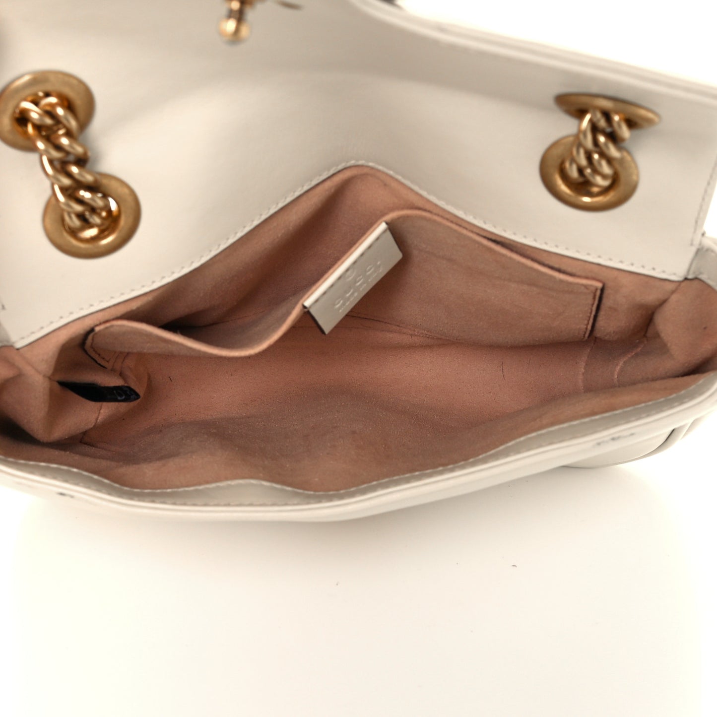 Calfskin Matelasse Mini GG Marmont Shoulder Bag White