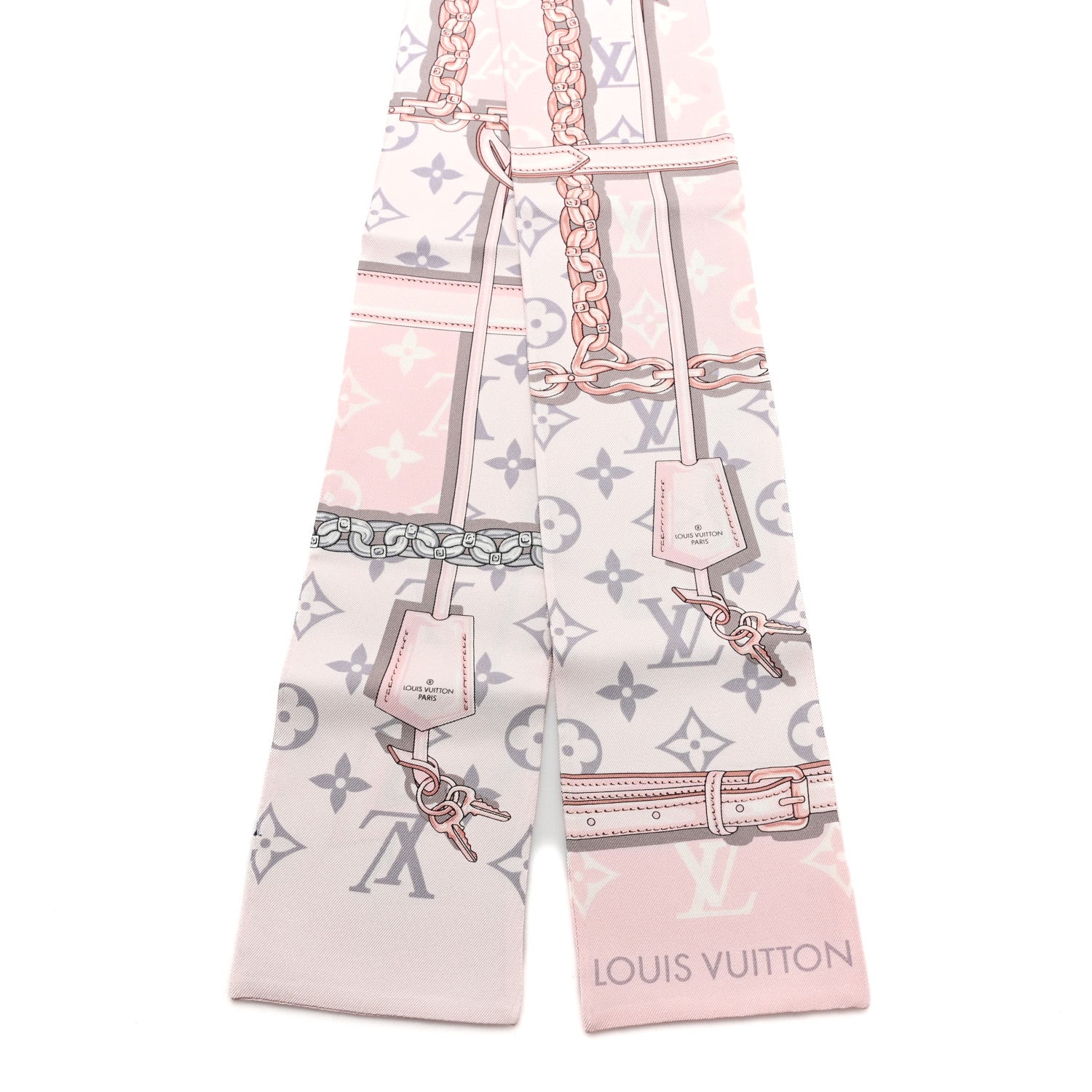 Louis Vuitton Silk Monogram Confidential Bandeau Light Pink Porcelain Rose Beige Ebony 2 of 3