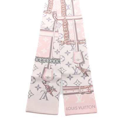 Louis Vuitton Silk Monogram Confidential Bandeau Light Pink Porcelain Rose Beige Ebony 2 of 3