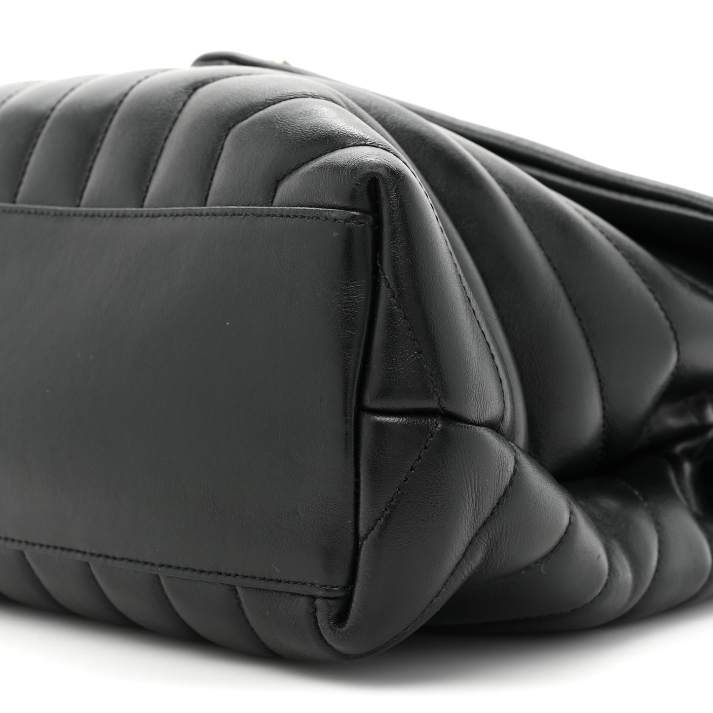 Calfskin Y Quilted Monogram Medium Loulou Chain Satchel Black