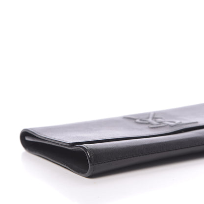 Saint Laurent Calfskin Monogram Large Belle De Jour Clutch Black 8 of 13