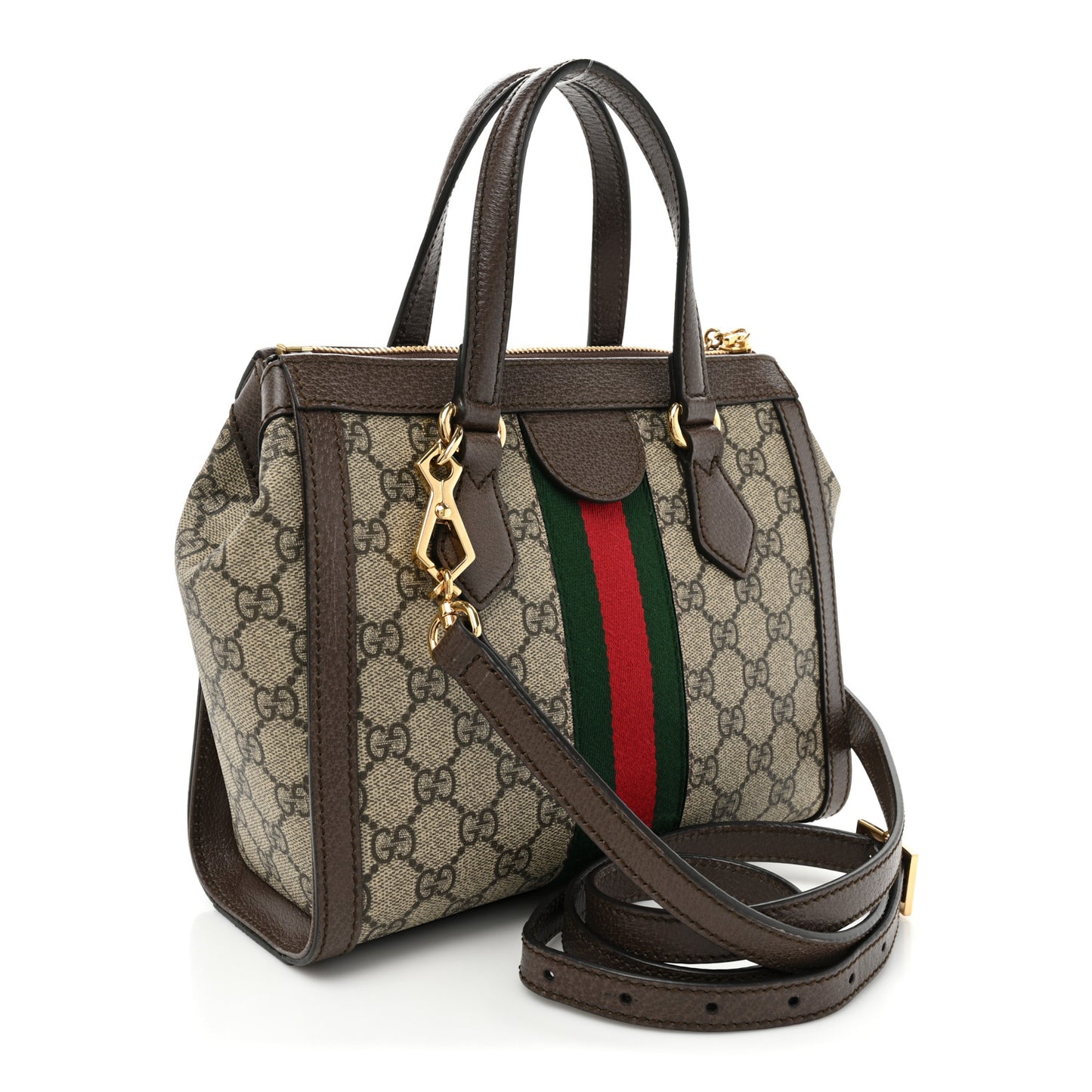 GG Supreme Monogram Small Ophidia Tote Bag Brown