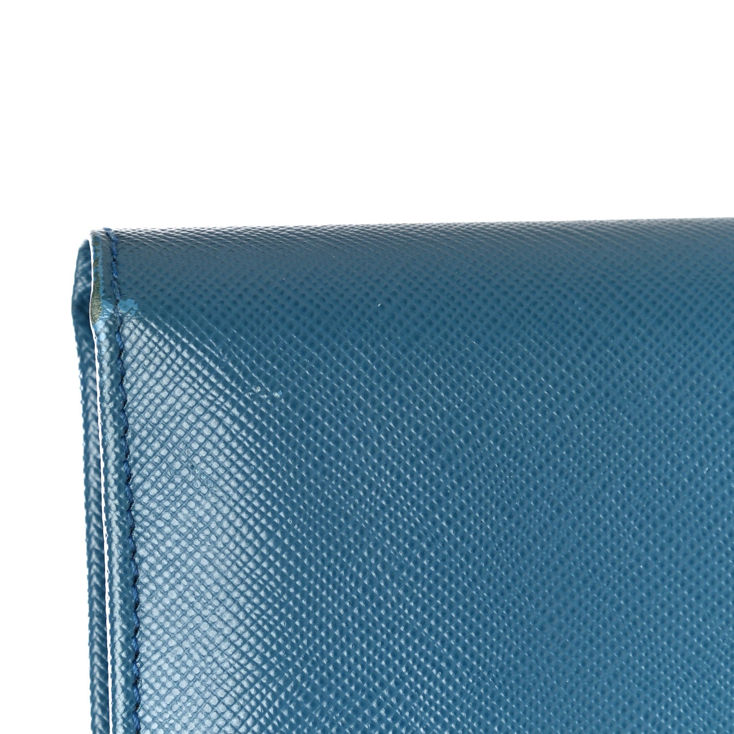 Prada Saffiano Metal Compact Snap Bi-Fold Wallet Cobalto 17 of 20