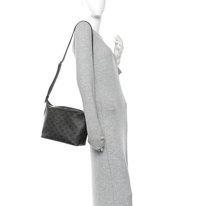 Celine Triomphe Canvas Calfskin Harry Crossbody Bag Black 2 of 11