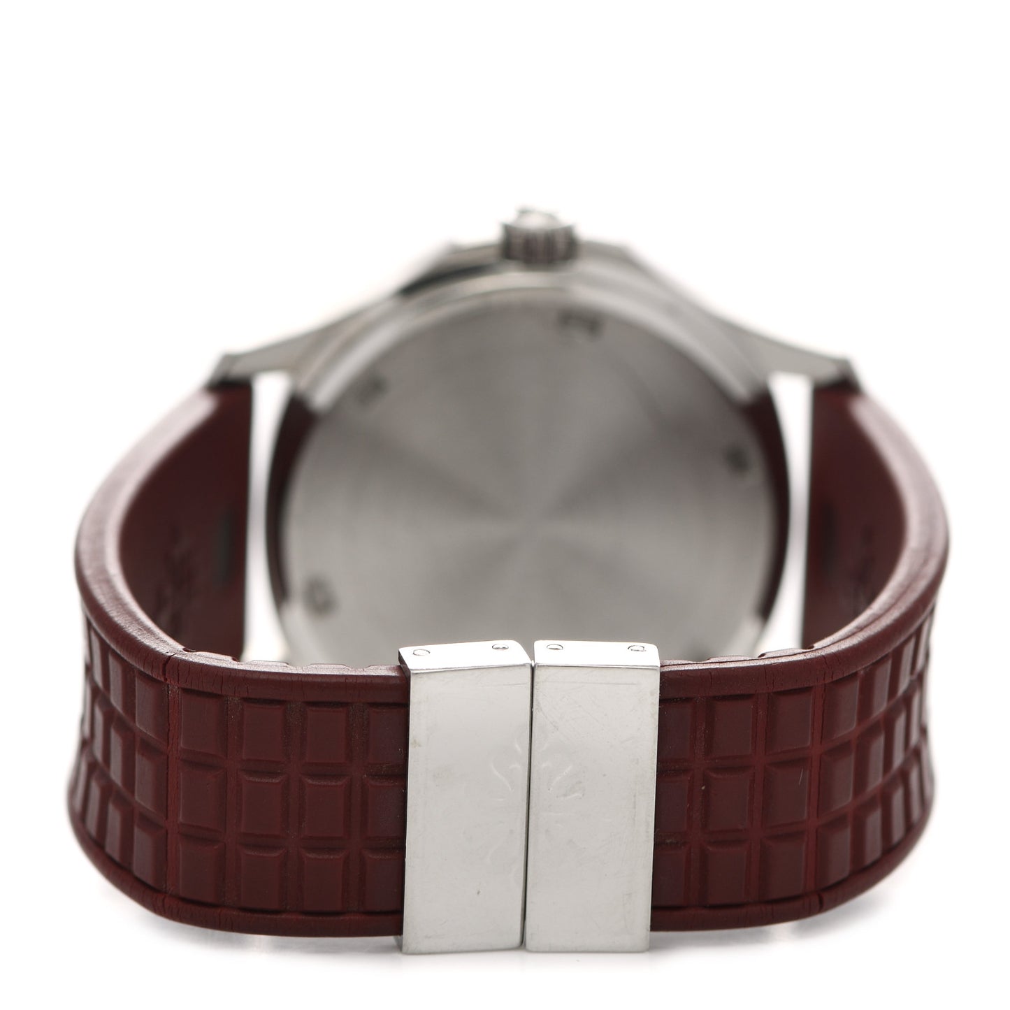 Stainless Steel Rubber Diamond 36mm Aquanaut Quartz Watch Burgundy
