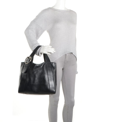 Gucci Leather Medium Ribot Horse Heads Tote Black 2 of 8