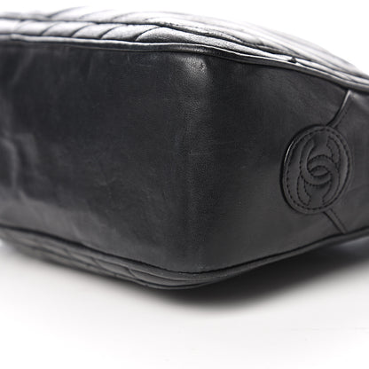 Chanel Lambskin Chevron Quilted Shoulder Bag Black 10 of 12