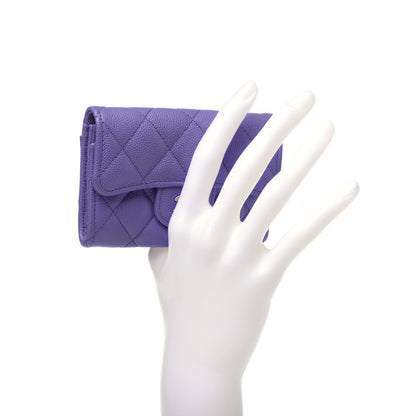 Chanel Caviar Quilted Flap Card Holder Wallet Purple 2 of 12