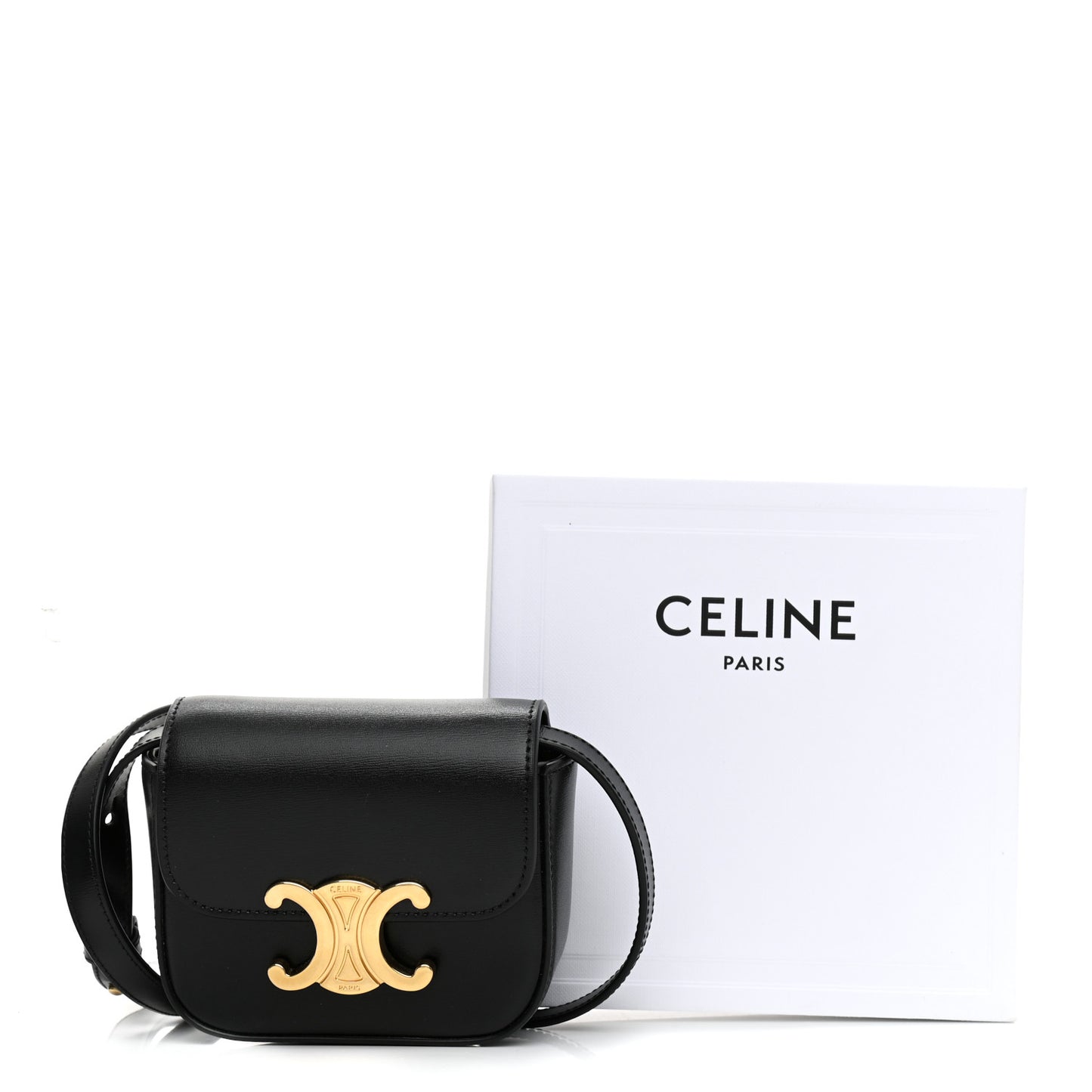Shiny Calfskin Mini Triomphe Black