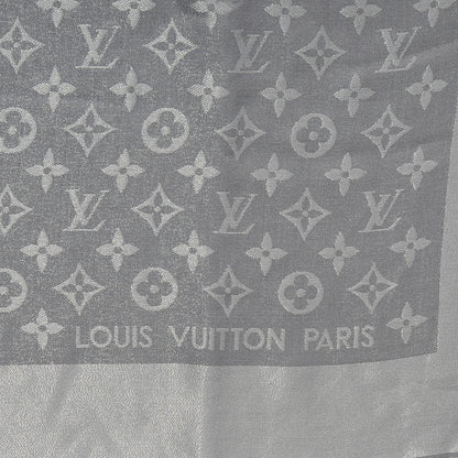 Louis Vuitton Silk Lurex Wool Monogram Shine Shawl Pearl Grey 1 of 5