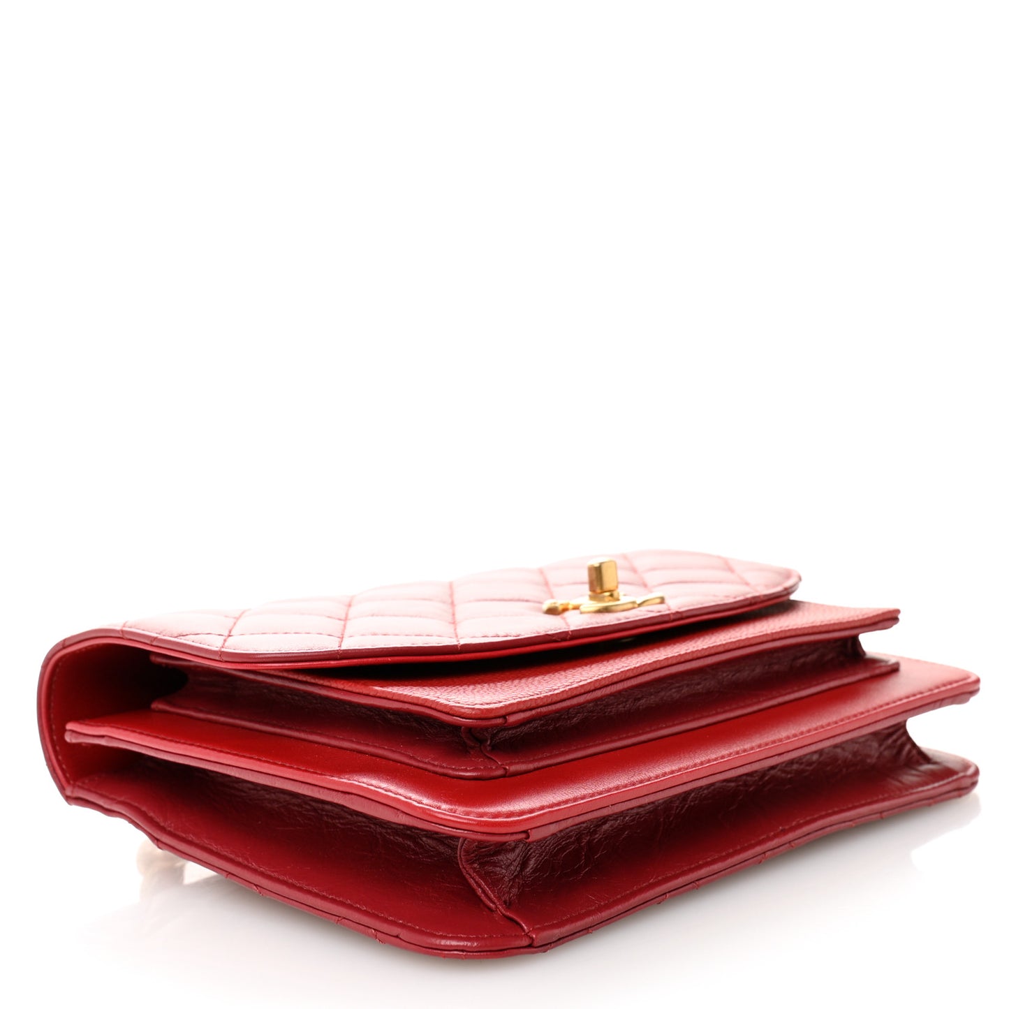 Calfskin Caviar Quilted Chain Handle Flap Red