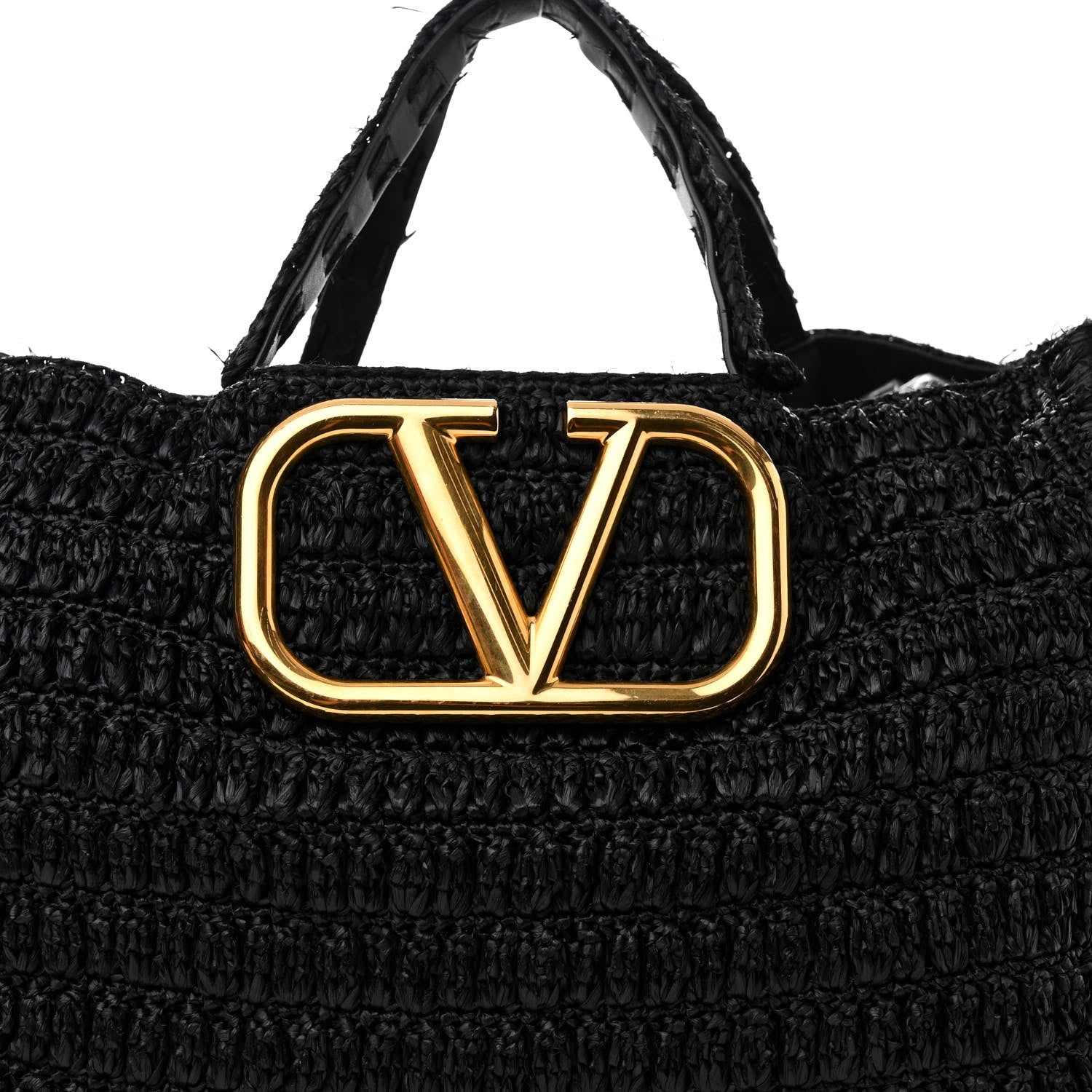 Valentino Garavani Raffia Supervee In It Tote Black 7 of 12