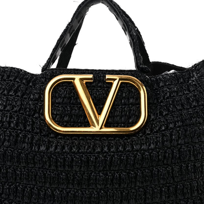 Valentino Garavani Raffia Supervee In It Tote Black 7 of 12