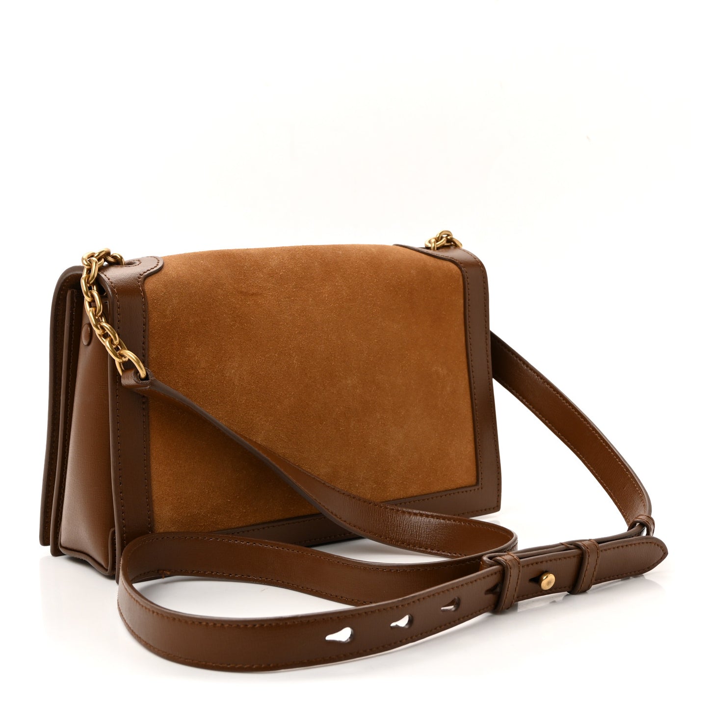 Suede Monogram Book Bag Brown