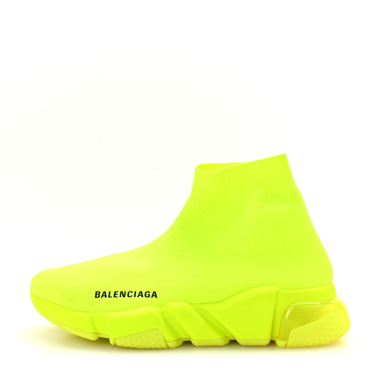 Neoprene Knit Womens Speed Clear Sole Sneakers 37 Yellow Fluo